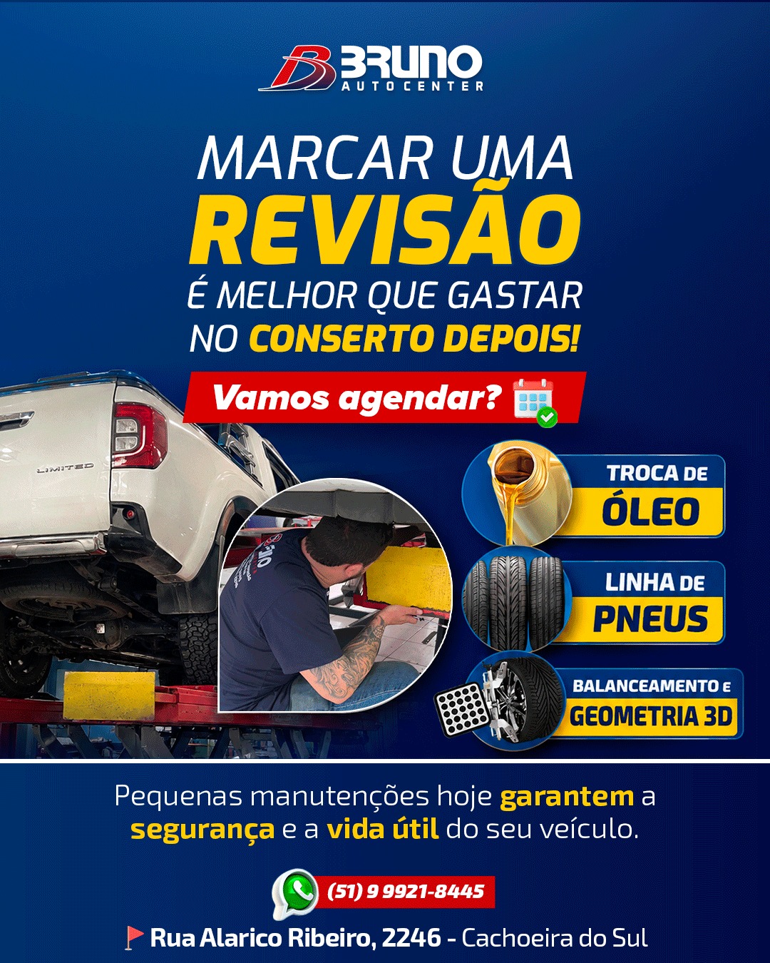 Marcar uma revisão na Bruno Auto Center